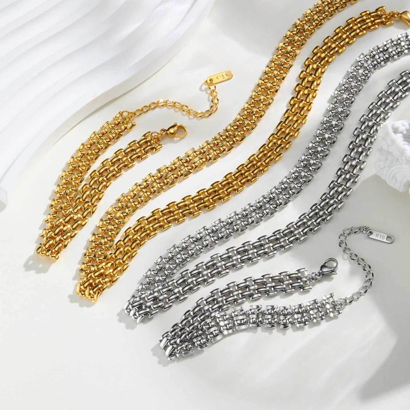 Wholesale  Stainless Steel Strap Chain Necklace