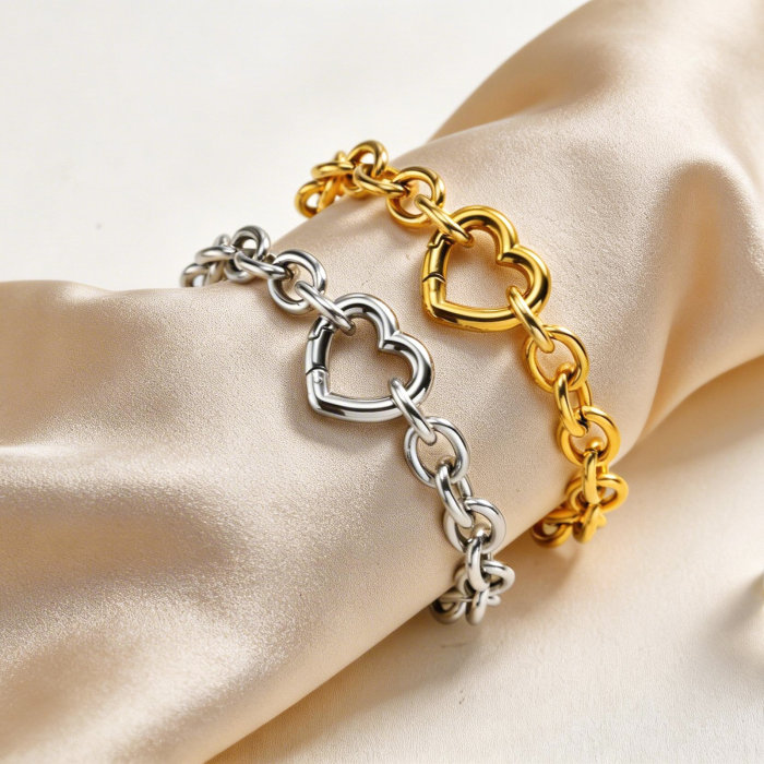 Wholesale Stainless Steel Heart Clasp Necklace
