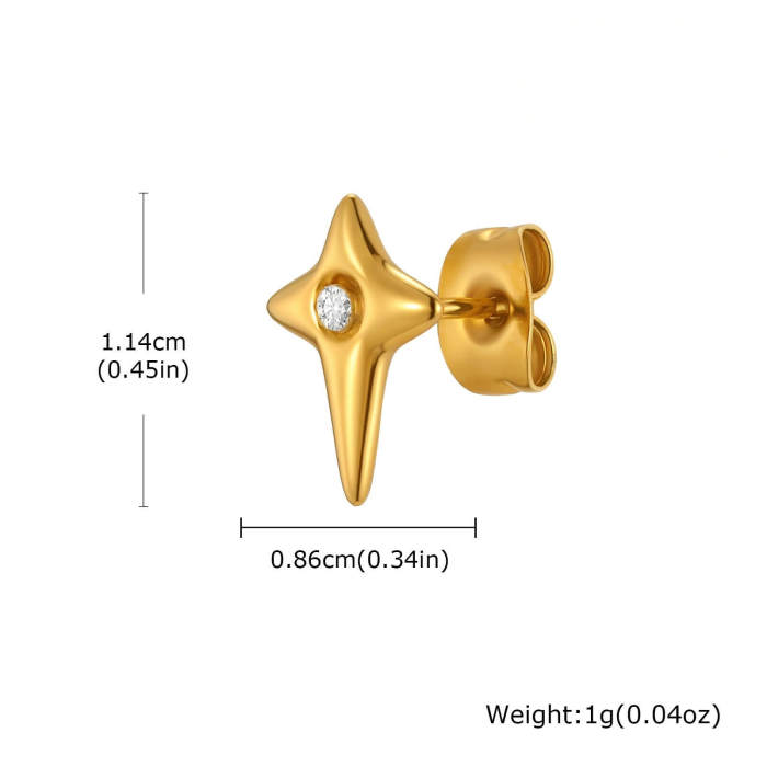 Wholesale Stainless Steel Celestial Star Stud Earrings