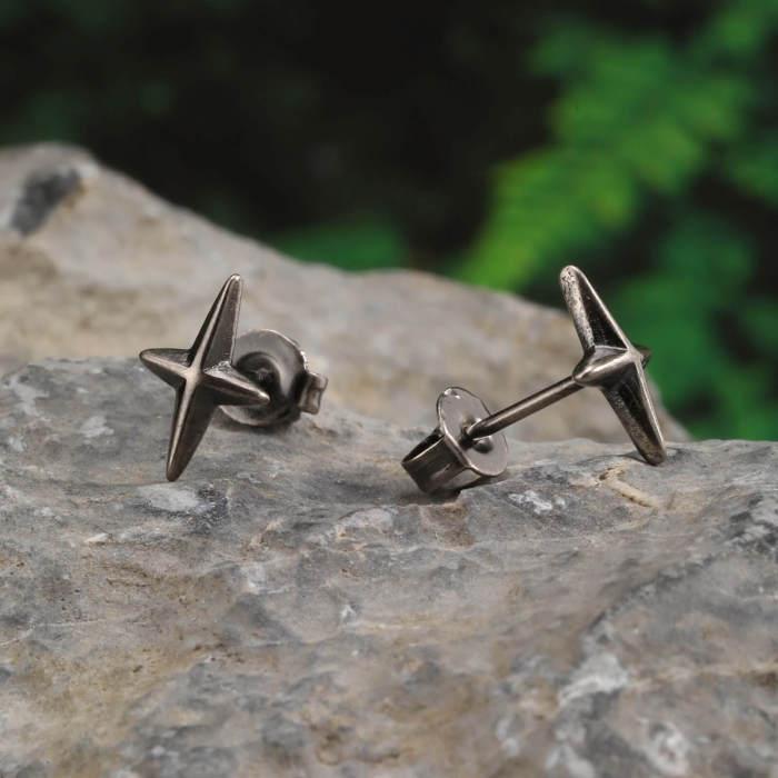 Wholesale Stainless Steel Celestial Star Stud Earrings