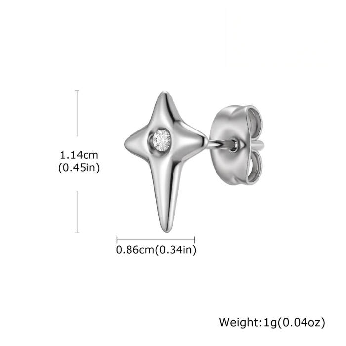 Wholesale Stainless Steel Celestial Star Stud Earrings
