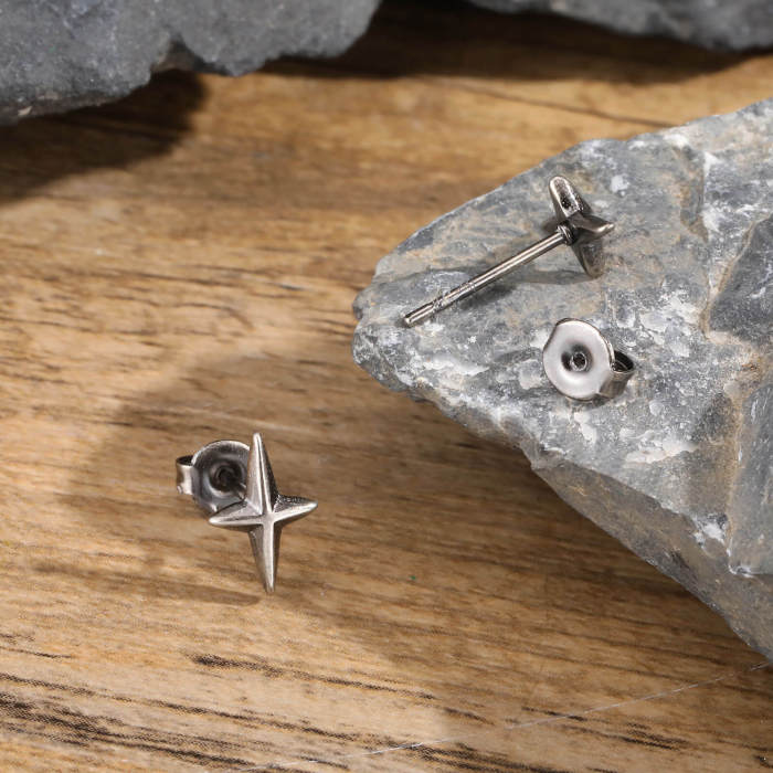 Wholesale Stainless Steel Celestial Star Stud Earrings
