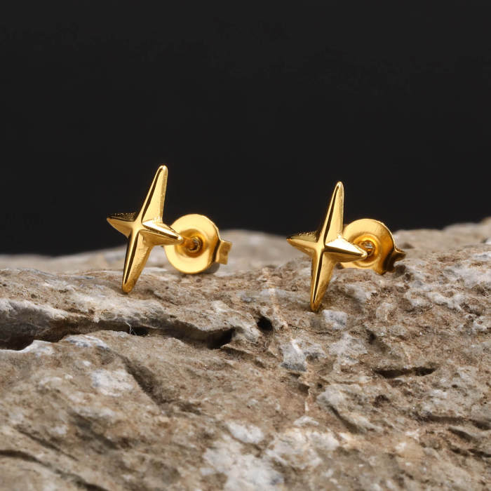 Wholesale Stainless Steel Celestial Star Stud Earrings