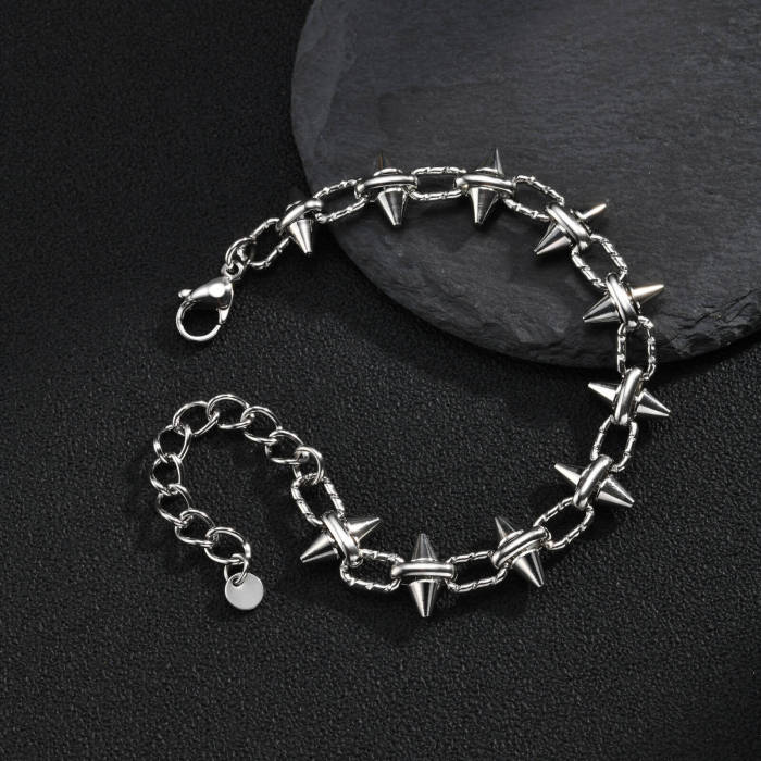 Wholesale Stainless Steel Barbed Wire Spike Chain Bracelet