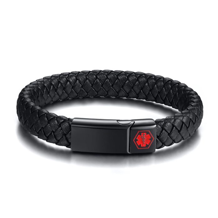 Wholesale Stainless Steel Medical Leather Bracelets