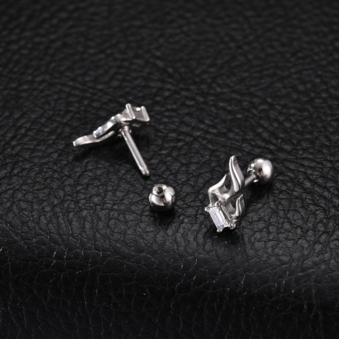 Wholesale Men’s Stainless Steel Flame Earrings