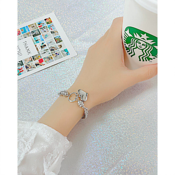 Wholesale Stainless Steel Chain Bracelet with Heart
