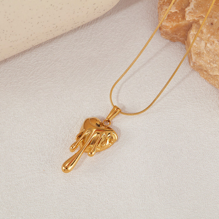 Wholesale Stainless Steel Lava Heart Necklace