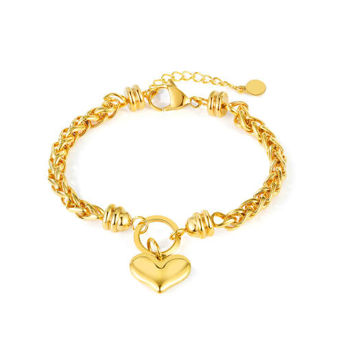 Wholesale Stainless Steel Chain Bracelet with Heart