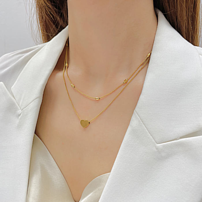 Wholesale Double-layer Stainless Steel Necklace