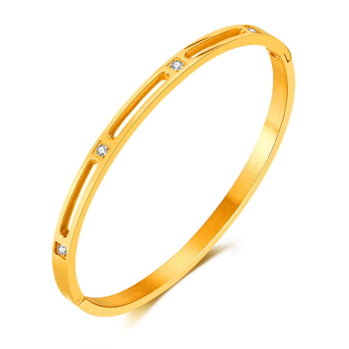Wholesale Stainless Steel with Zirconia Bangle