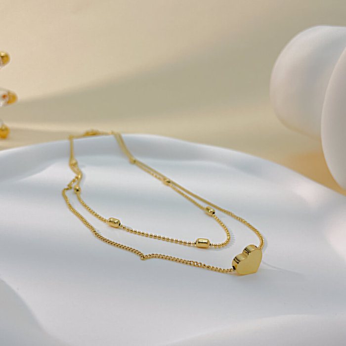 Wholesale Double-layer Stainless Steel Necklace