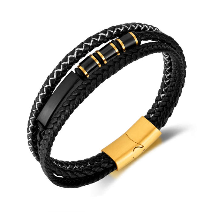 Wholesale Layer Braided Leather Bracelet