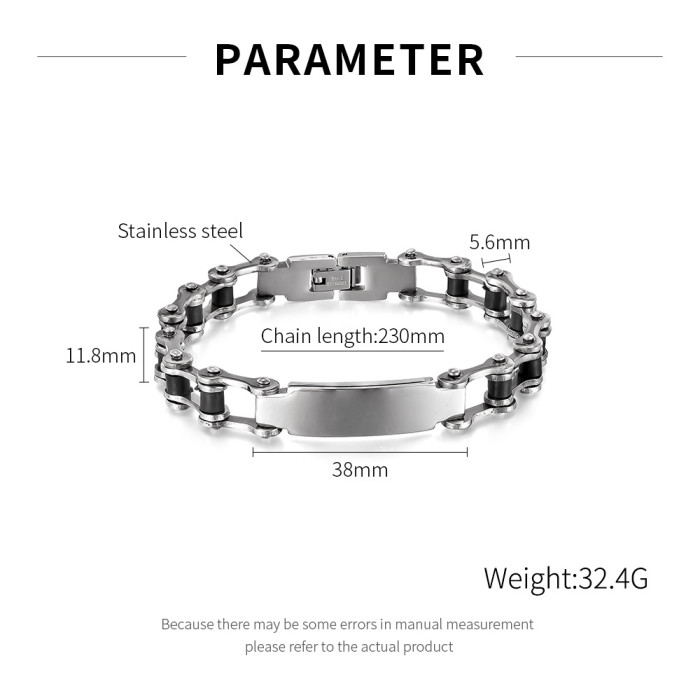 Wholesale Stainless Steel Blank Biker Chain Bracelet