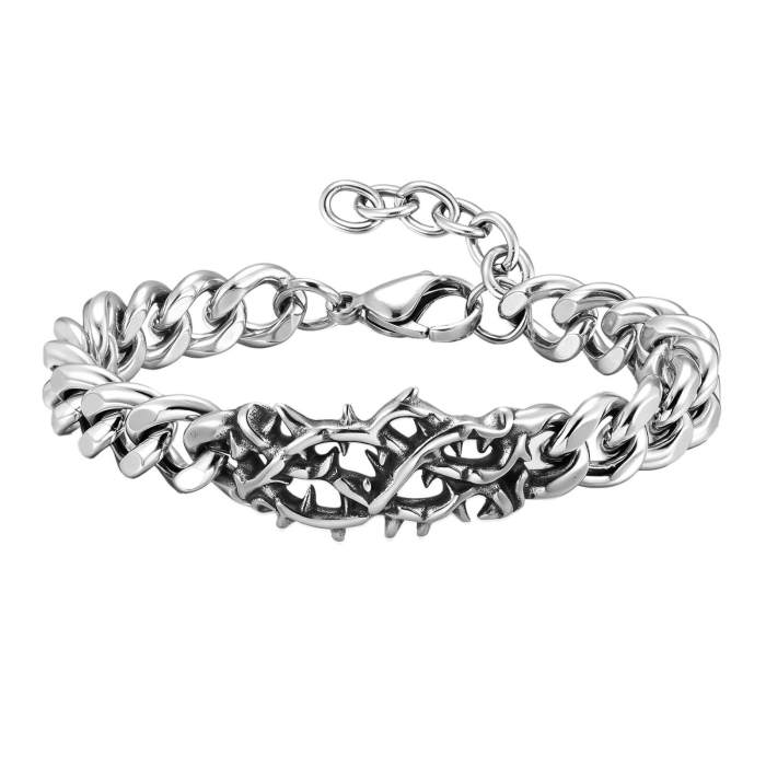 Wholesale Stainless Steel Antique Thorn Vine Chain Bracelet