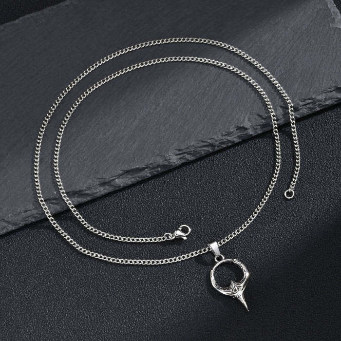 Wholesale Stainless Steel Antique Gothic Tribal Circle Pendant Necklace