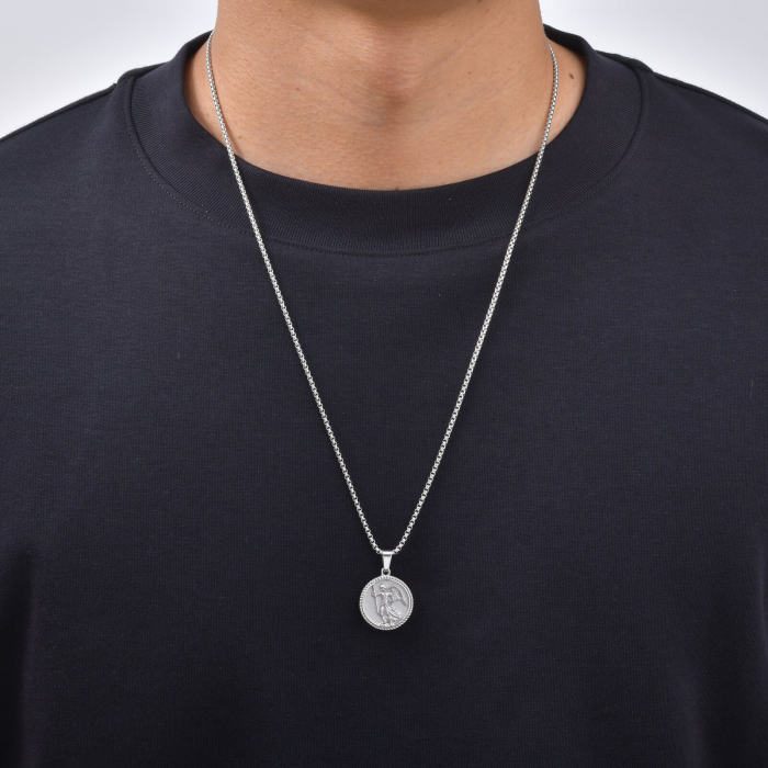 Wholesale Stainless Steel Archangel Medallion Pendant Necklace