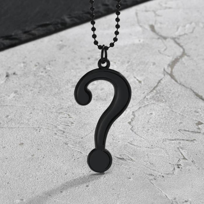 Wholesale Black Question Mark Pendant Necklace