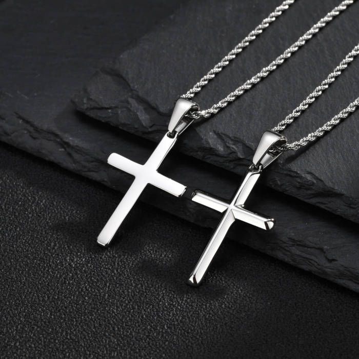 Wholesale Stainless Steel Plain Cross Pendant Necklace