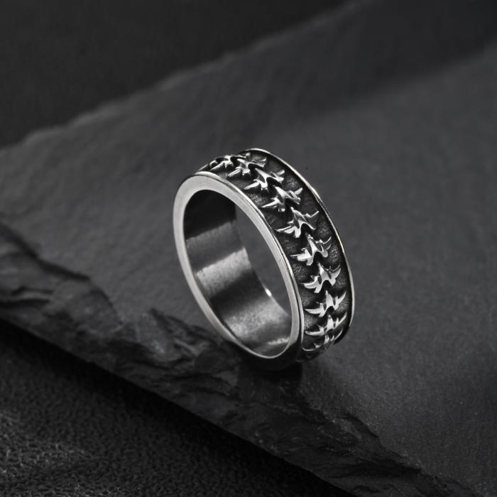 Wholesale Stainless Steel Gothic Thorn Pattern Ring