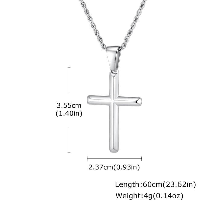 Wholesale Stainless Steel Plain Cross Pendant Necklace