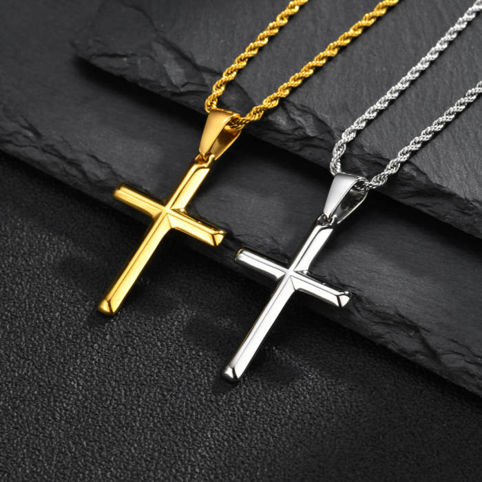Wholesale Stainless Steel Plain Cross Pendant Necklace