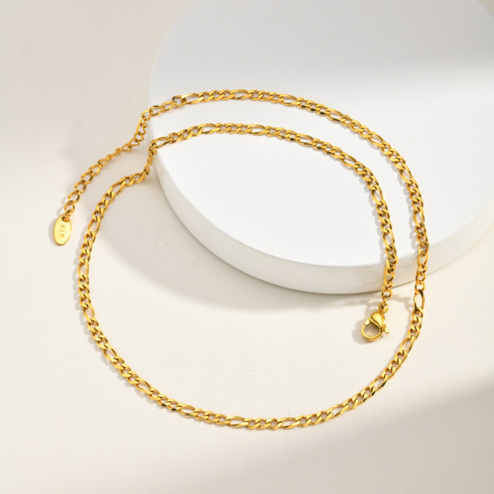 Wholesale Stainless Steel Flat Curb Chain Necklace