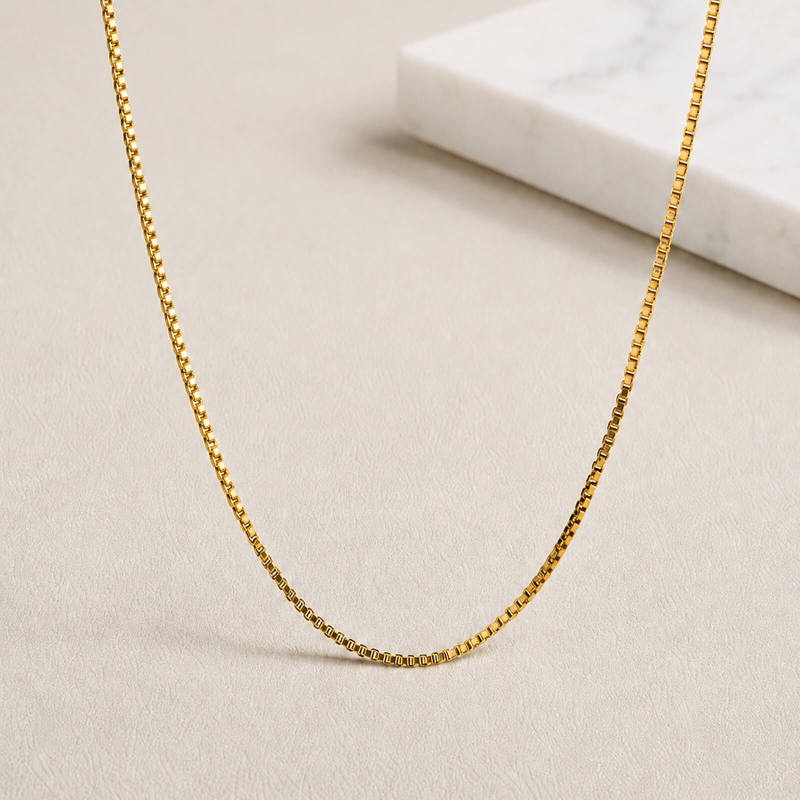 Wholesale Gold Stainless Steel Box Chain Necklace