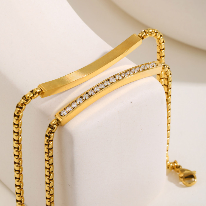Wholesale Stainless Steel Couple Zirconia Bracelet