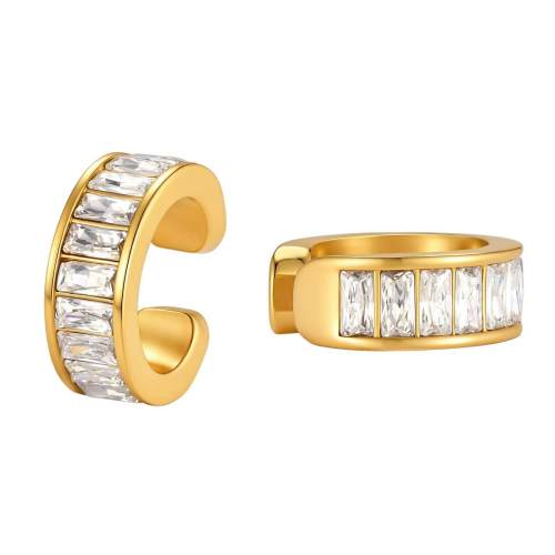 Wholesale Gold Stainless Steel CZ Baguette Ear Cuff