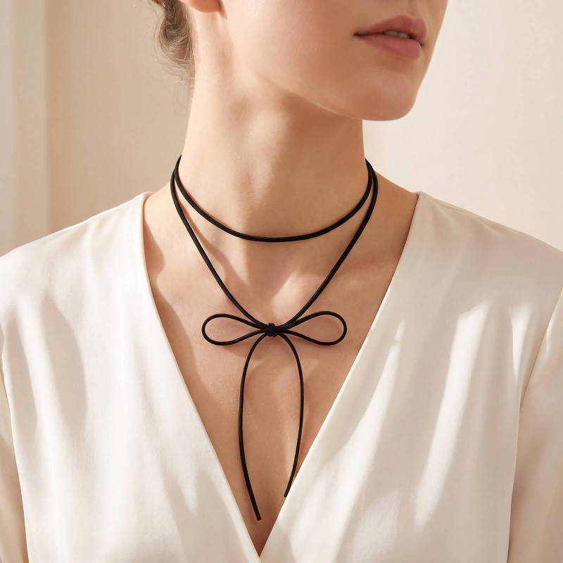 Wholesale Black Velvet Bow Tie Choker Necklace
