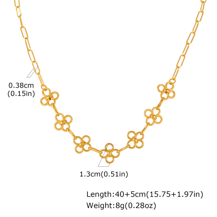 Wholesale Stainless Steel Open Flower Necklace and Bracelet
