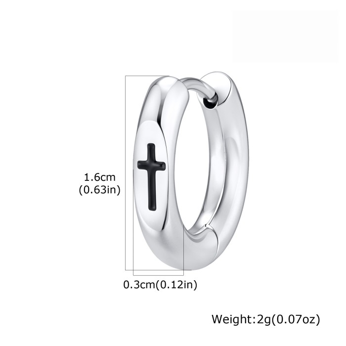 Wholesale Stainless Steel Cross Hoop Earrings