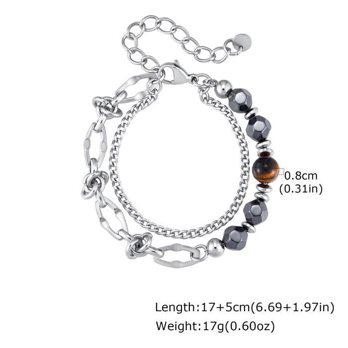 Wholesale Stainless Steel Beaded Chain Bracelets