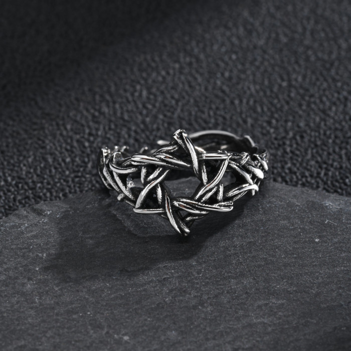 Wholesale Stainless Steel Openwork Pentagram Ring