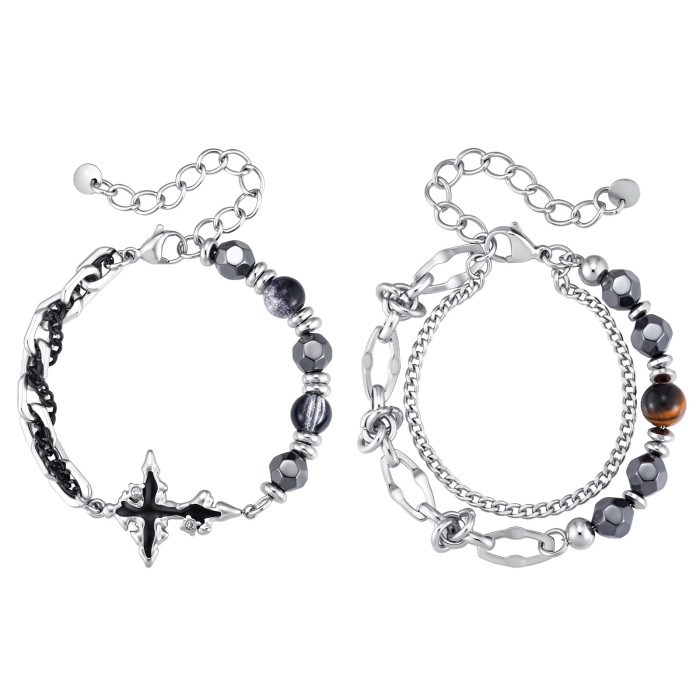 Wholesale Stainless Steel Beaded Chain Bracelets
