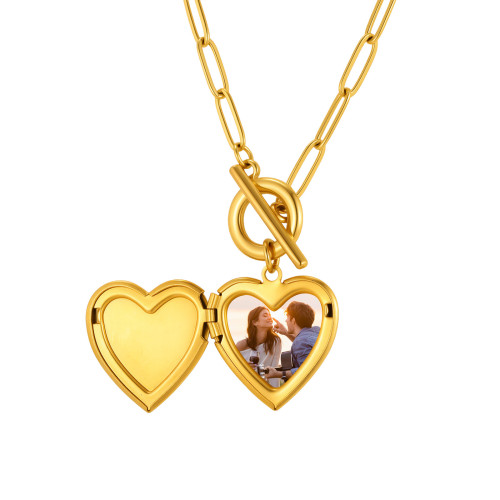 Wholesale Stainless Steel Abalone Shell Heart Locket Necklace