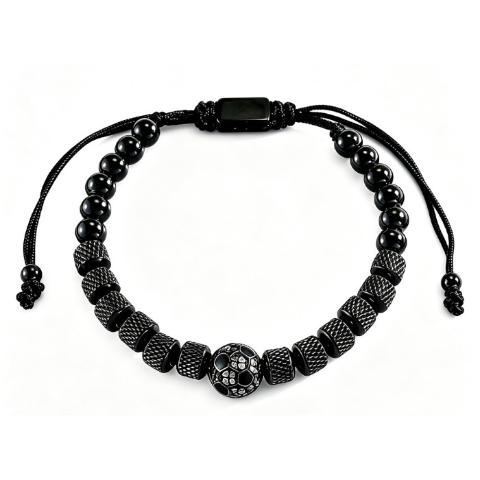 Wholesale Stainless Steel Soccer Bead Adjustable Bracelet