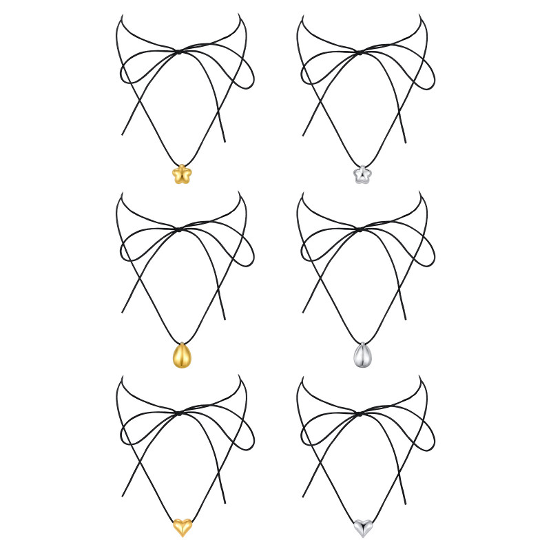 Wholesale Stainless Steel Heart, Flower and Teardrop Cord Necklaces