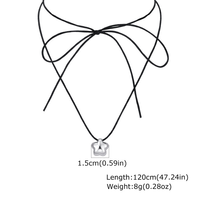 Wholesale Stainless Steel Heart, Flower and Teardrop Cord Necklaces