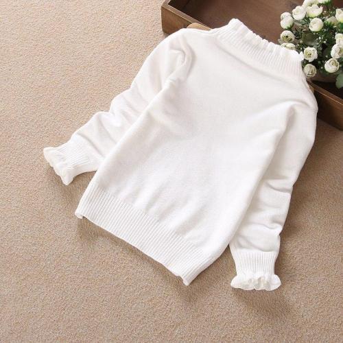 Girls Pullover Solid Candy Color Knitted Baby Girls Ribbed Sweater