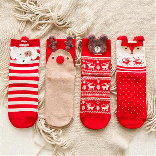 Girls Socks Casual Winter Christmas Socks Animal Cartoon Pattern Sock
