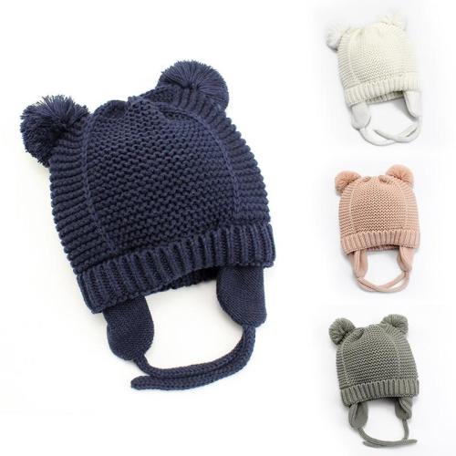 Cute Knitted Pompom Baby Hat Cap Thick Warm Baby Hat