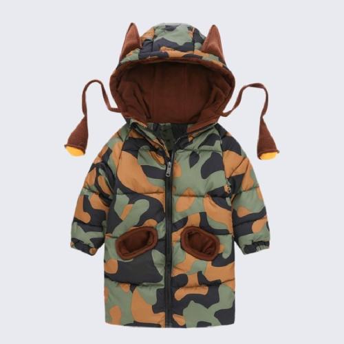 Boys Jacket Cartoon Hooded Infant Boys Camouflage Coat