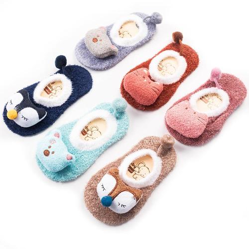 Baby Socks Rubber Anti Slip Cartoon Sock Furry Fashion Cute Cartoon Socks