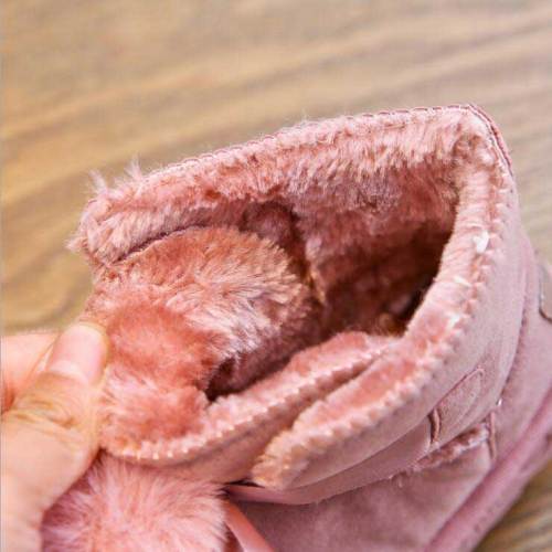 Children Winter Snow Boots Fur Frosted Leather Shoes Kids Ankey Boots