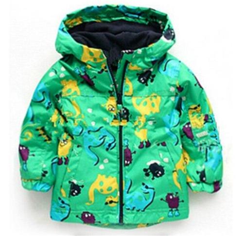 Children Outerwear Clothing Boys Dinosaur Hooded Rainsuit Rain Coat