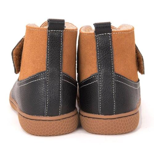 Children Toddler Snow Boots Boys Plush Genuine Leather Winter Boots Sneakers