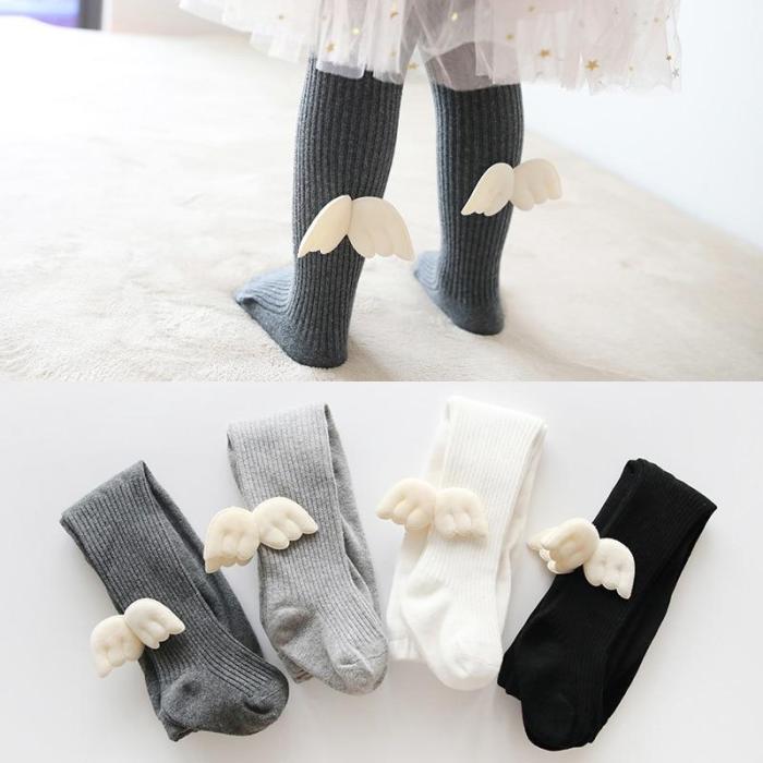 Baby Girls One-Piece Pantyhose Bowknot Stockings Child Angel's Wings Tights