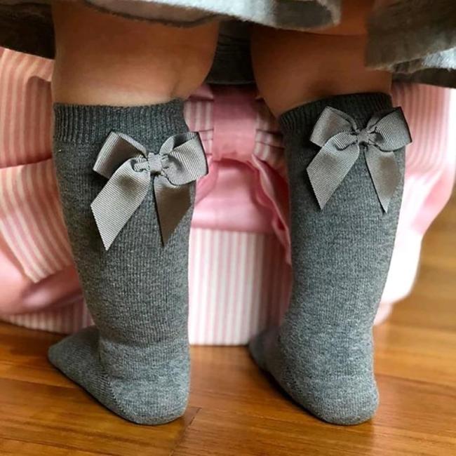 Baby Socks Knee High Cotton Spanish Style Big Bow Floor Socks